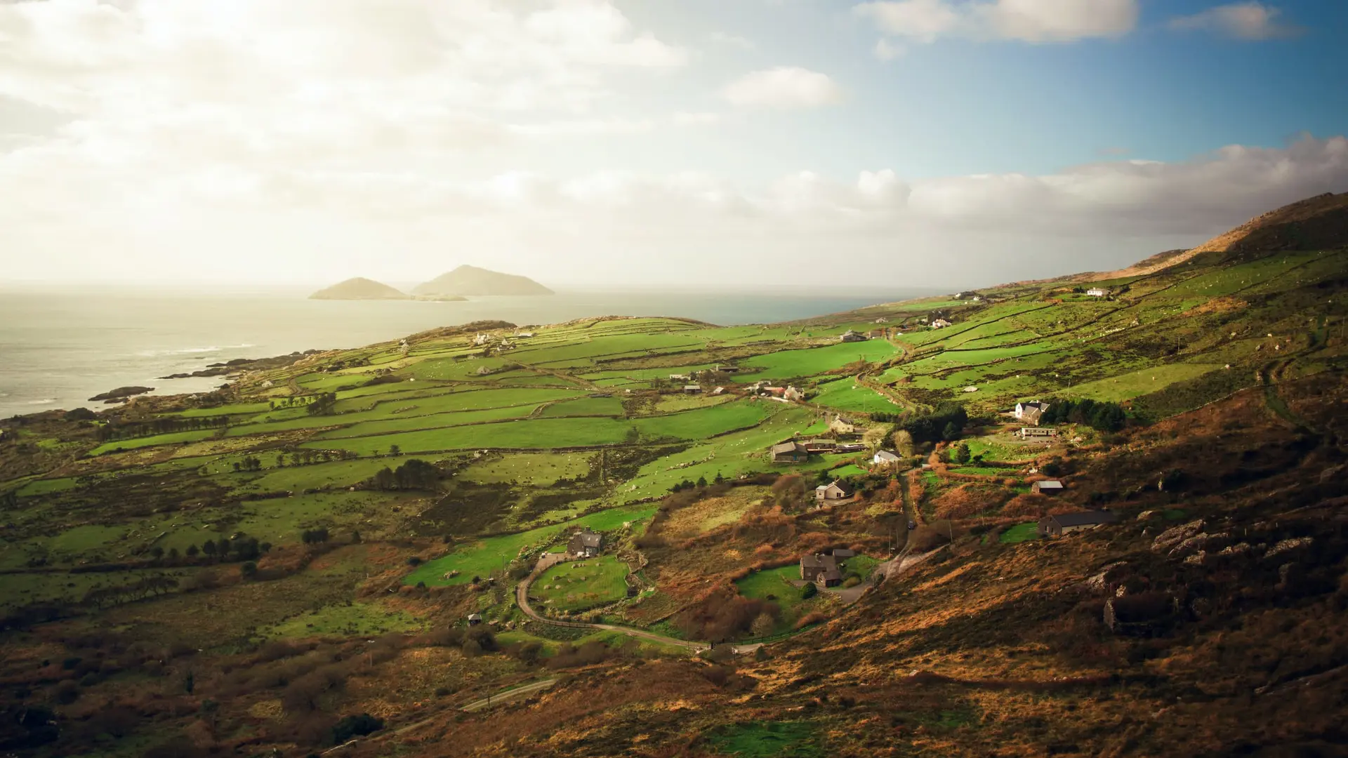 A landscape image of a verdent maritime setting for demo purposes